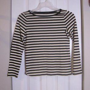 Talbots stripe glitter long sleeve Petite